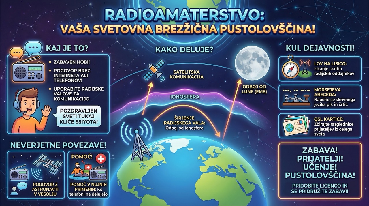 Radioamaterstvo za otroke in mlade – infografika
